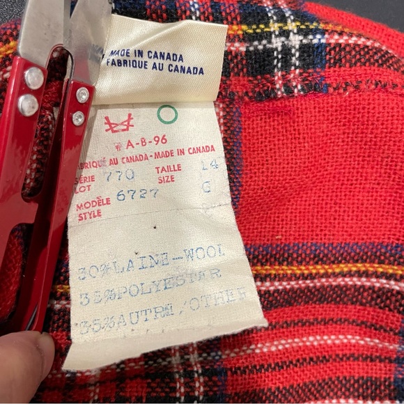 Vintage Red Plaid Tartan Kilt Billie Skirt Sz-OS Schoolgirl Y2K MallGoth Preppy - Picture 12 of 13
